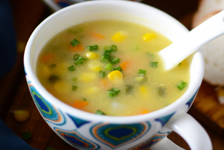 Veg sweet corn soup